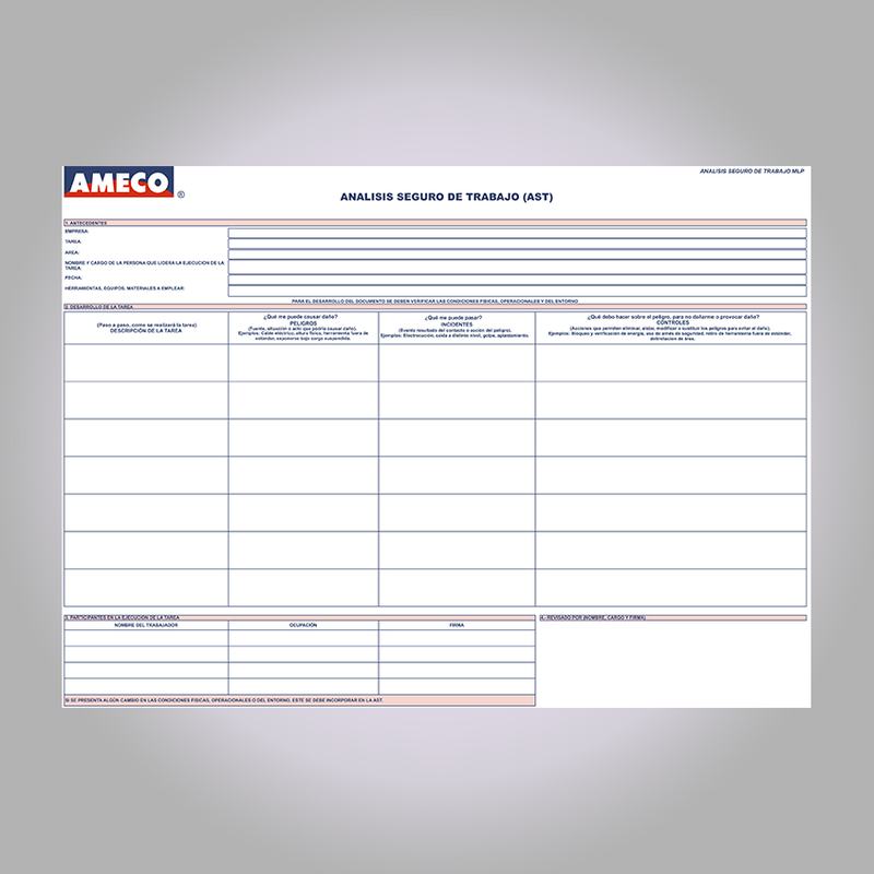 Formulario AST para faena minera